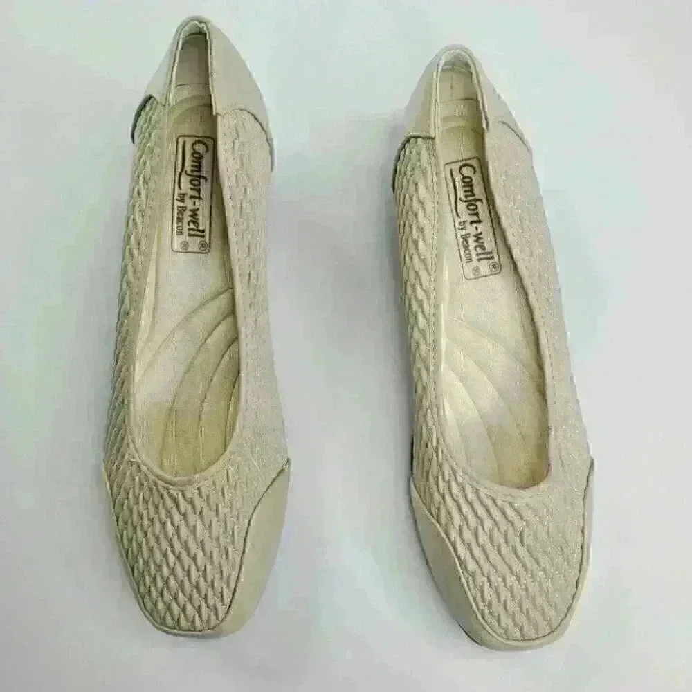 Stretch'n Form by Beacon Beige Women Comfort Shoes Size 8.5/9/10 New